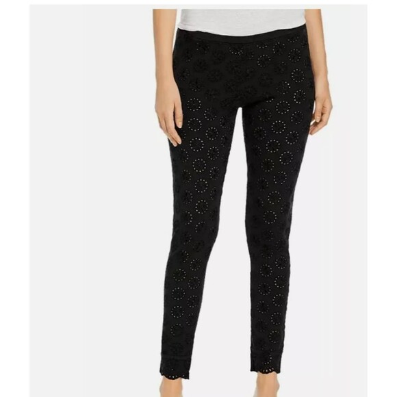 Johnny Was Pants Women Sz 18 Black Eyelet Embroidered *Check measurements* - Picture 1 of 13